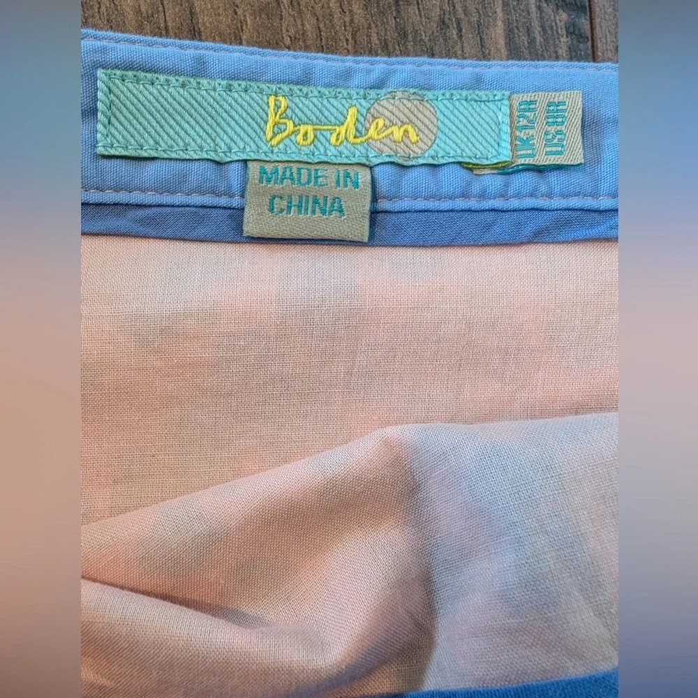 Boden Women’s Vintage Cotton Ditsy Floral Skirt Peach Blue Green Size 8